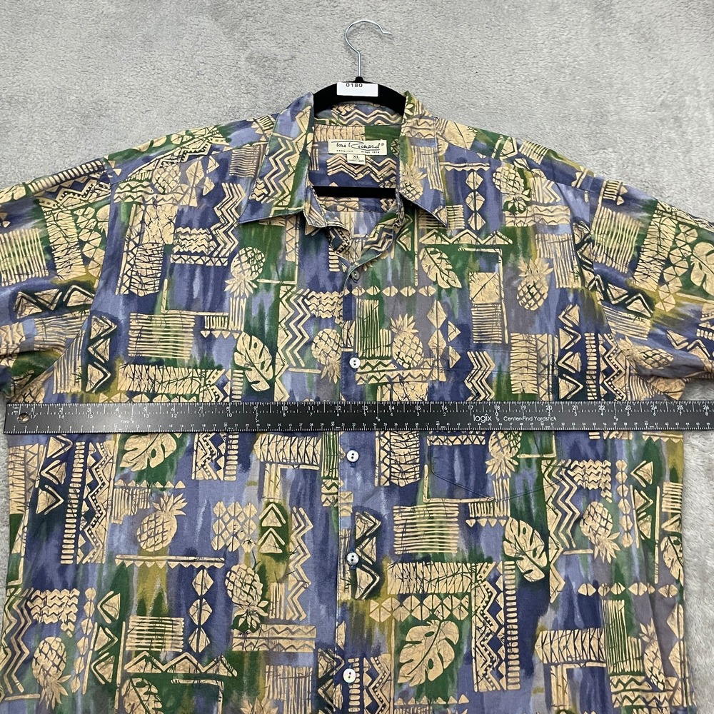VTG Tori Richard Hawaiian Shirt‎ Mens XL Multicolor Tribal Aztec Cotton Lawn 80s - Picture 9 of 15